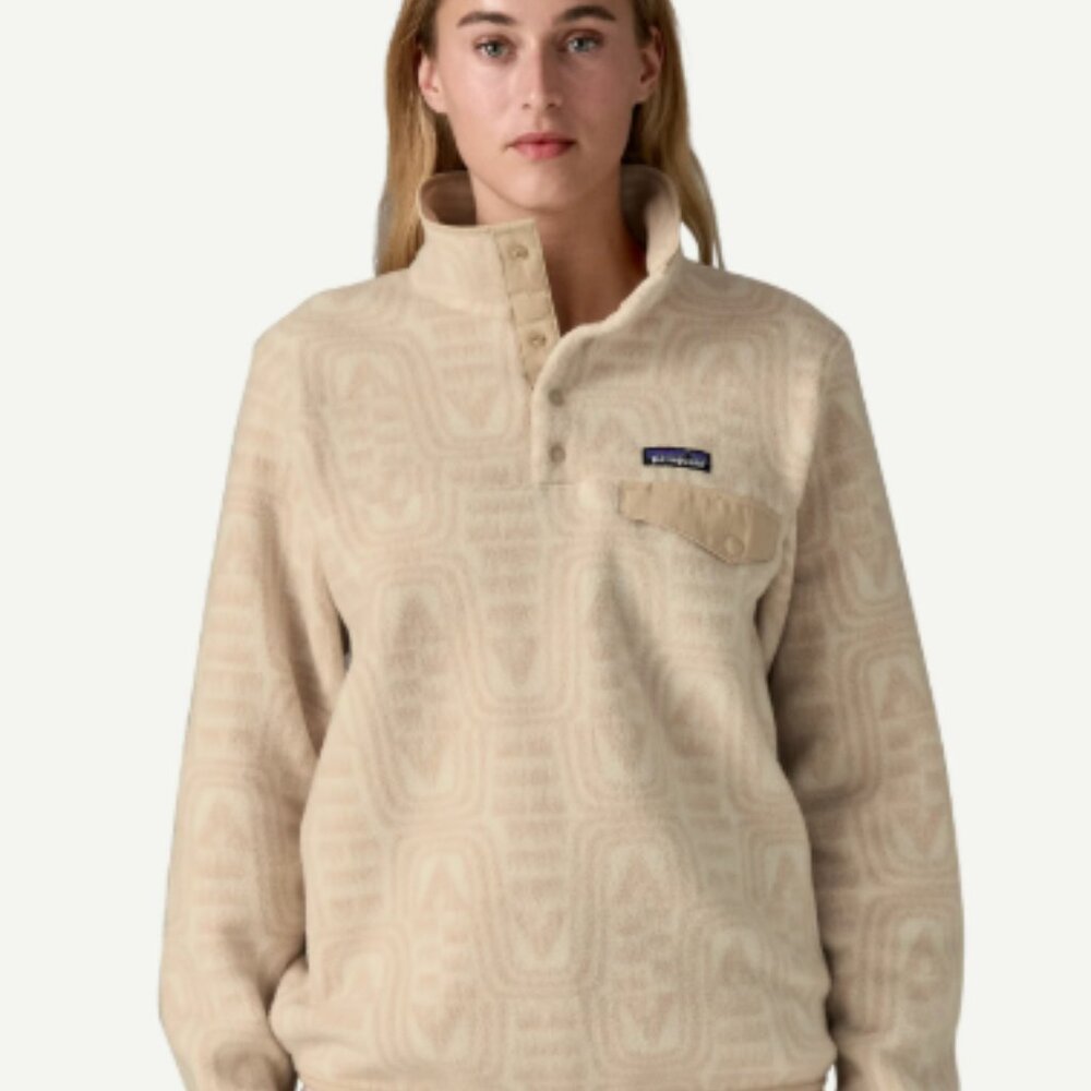 Patagonia Synchilla Lightweight Snap-T Fleece Size Small Dyno White